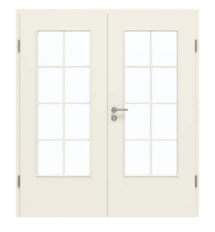 GARANT Drzwi podwójne wraz z ościeżnicą Biały lakier 9010 GHK08 z przeszkleniem LA-DIN szpros SP1