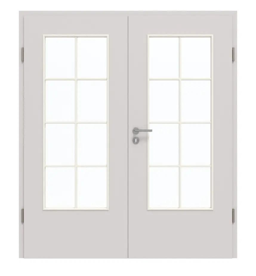 GARANT Drzwi podwójne wraz z ościeżnicą U12188SD Jasnoszary GHK08 z przeszkleniem LA-DIN Sztacheta SP1