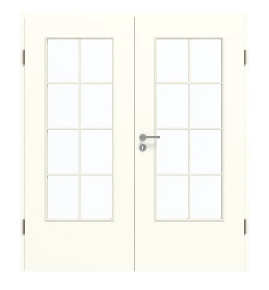 GARANT drzwi dwuskrzydłowe wraz z ościeżnicą W1000ST9 Premium biały GHK08 z przeszkleniem LA-DIN szpros SP1