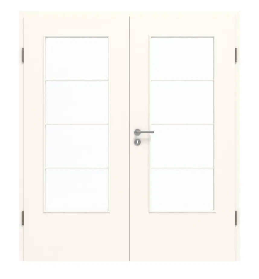 GARANT drzwi dwuskrzydłowe wraz z ościeżnicą 0105-60 Pearl White CePaL z przeszkleniem LA-DIN Sprosse SP10