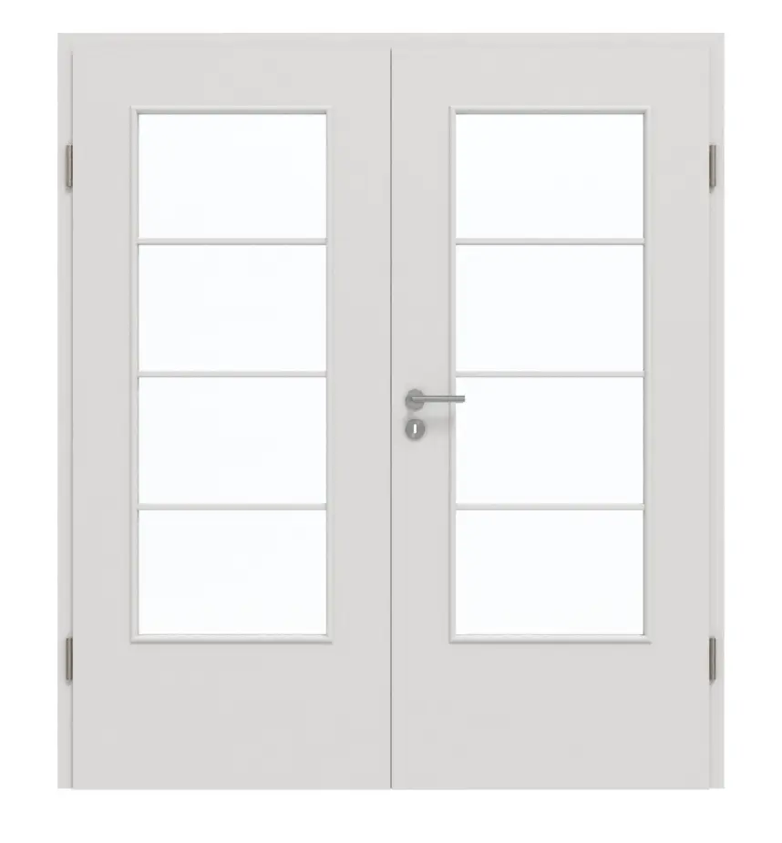GARANT drzwi dwuskrzydłowe wraz z ościeżnicą 0160-60 Silver Grey CePaL z przeszkleniem LA-DIN Sprosse SP10
