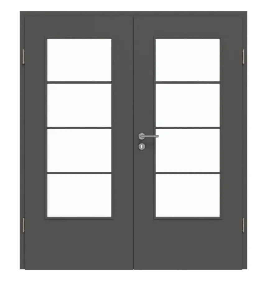 GARANT drzwi dwuskrzydłowe wraz z ościeżnicą 10622-60 Ebony CePaL z przeszkleniem LA-DIN Sprosse SP10