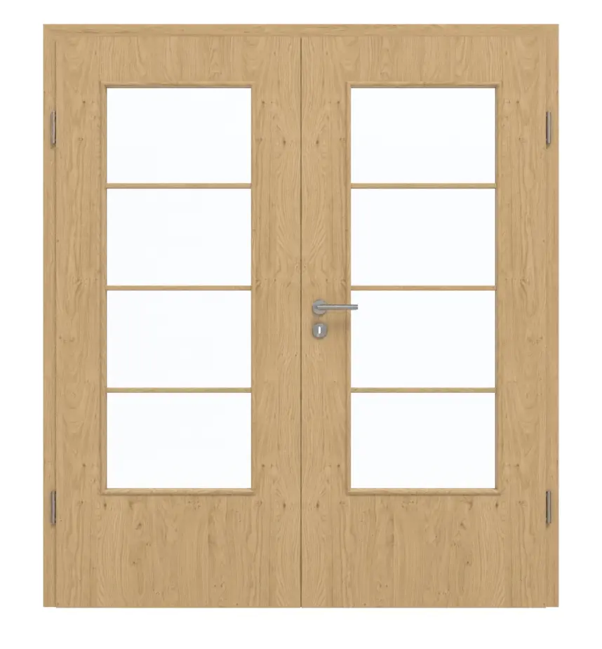 GARANT drzwi dwuskrzydłowe z ościeżnicą Authentic Asteiche CePaL z przeszkleniem LA-DIN szpros SP10