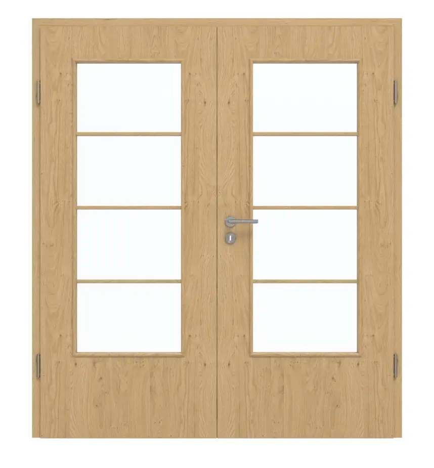 GARANT drzwi dwuskrzydłowe wraz z ościeżnicą Authentic Asteiche GCK08 z przeszkleniem LA-DIN Sprosse SP10