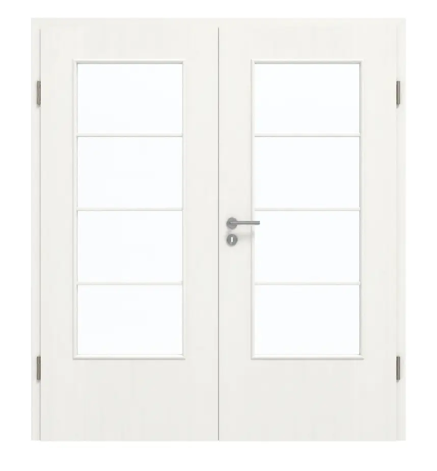 GARANT drzwi dwuskrzydłowe wraz z ościeżnicą Authentic Bianco CePaL z przeszkleniem LA-DIN Sprosse SP10