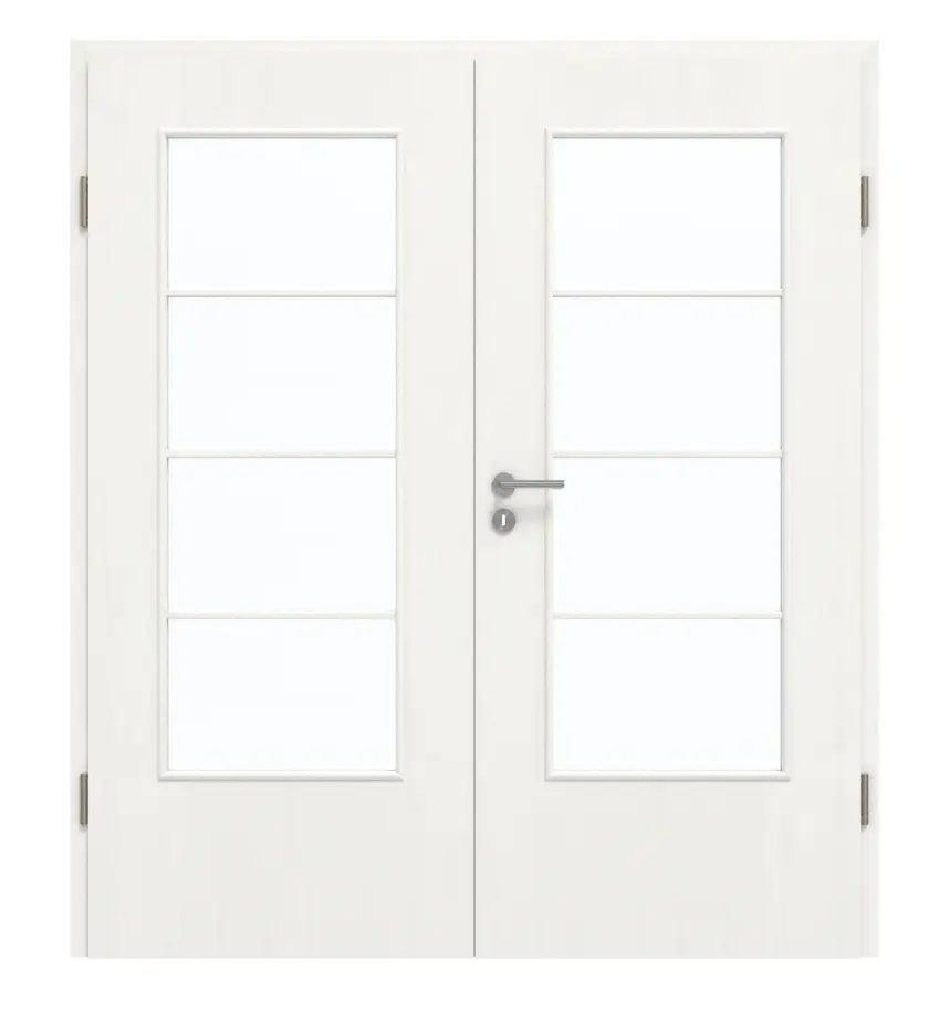 GARANT drzwi dwuskrzydłowe wraz z ościeżnicą Authentic Bianco GCK08 z przeszkleniem LA-DIN szpros SP10