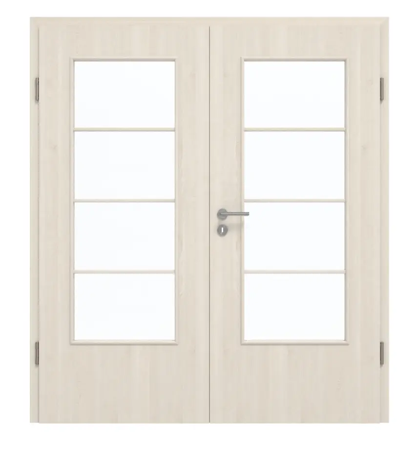 GARANT drzwi dwuskrzydłowe z ościeżnicą Authentic Perła CePaL z przeszkleniem LA-DIN szprosem SP10