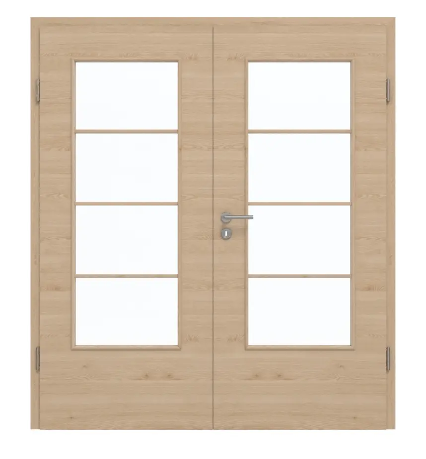 GARANT drzwi dwuskrzydłowe z ościeżnicą wzdłuż Authentic Agat CePaL z przeszkleniem LA-DIN szprosy SP10