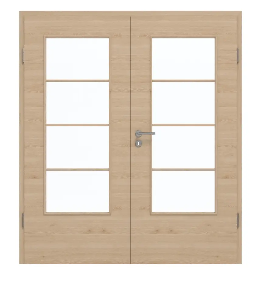 GARANT Drzwi dwuskrzydłowe wraz z ościeżnicą Quer Authentic Achat GCK08 z przeszkleniem LA-DIN szprosy SP10