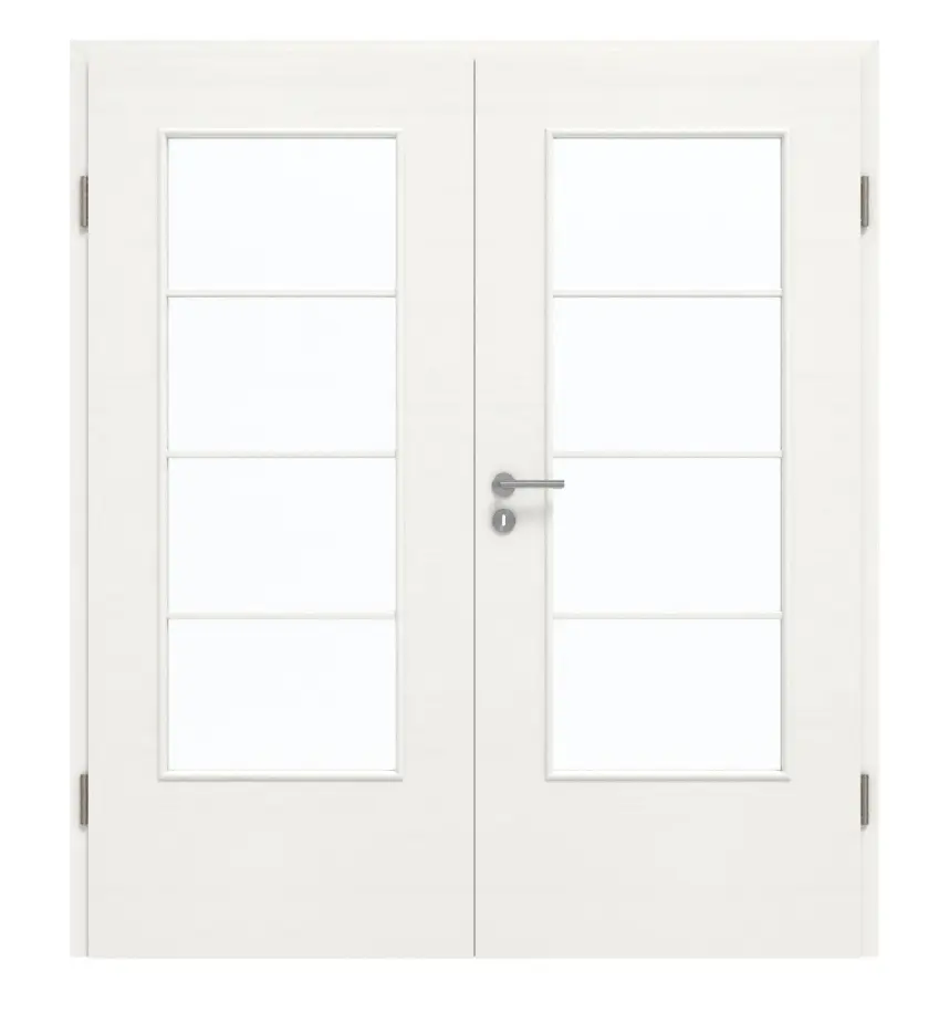 GARANT drzwi 2-skrzydłowe z ościeżnicą, układ pionowy powierzchnia CPL authentic bianco CePaL z przeszkleniem LA-DIN szpros SP10