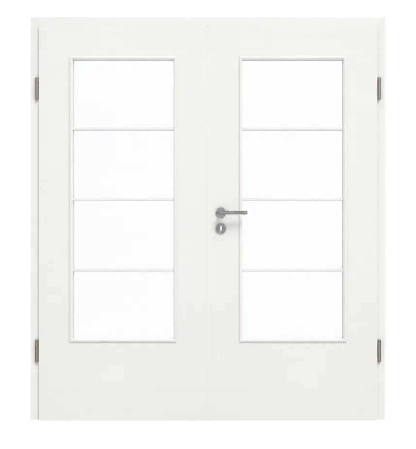 GARANT Drzwi dwuskrzydłowe z ościeżnicą Quer Authentic Bianco GCK08 z przeszkleniem LA-DIN, szpros SP10