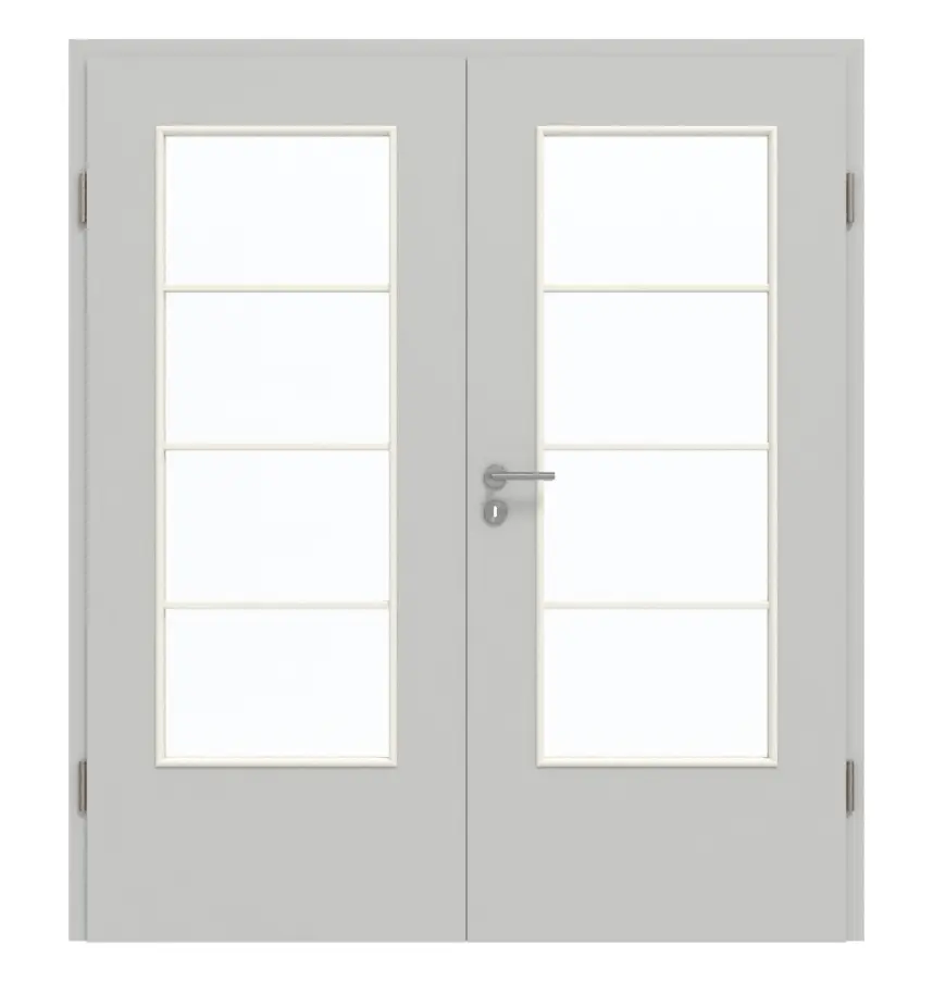 GARANT Drzwi podwójne wraz z ościeżnicą D92-60 Dove Grey Resopal z przeszkleniem LA-DIN szprosy SP10