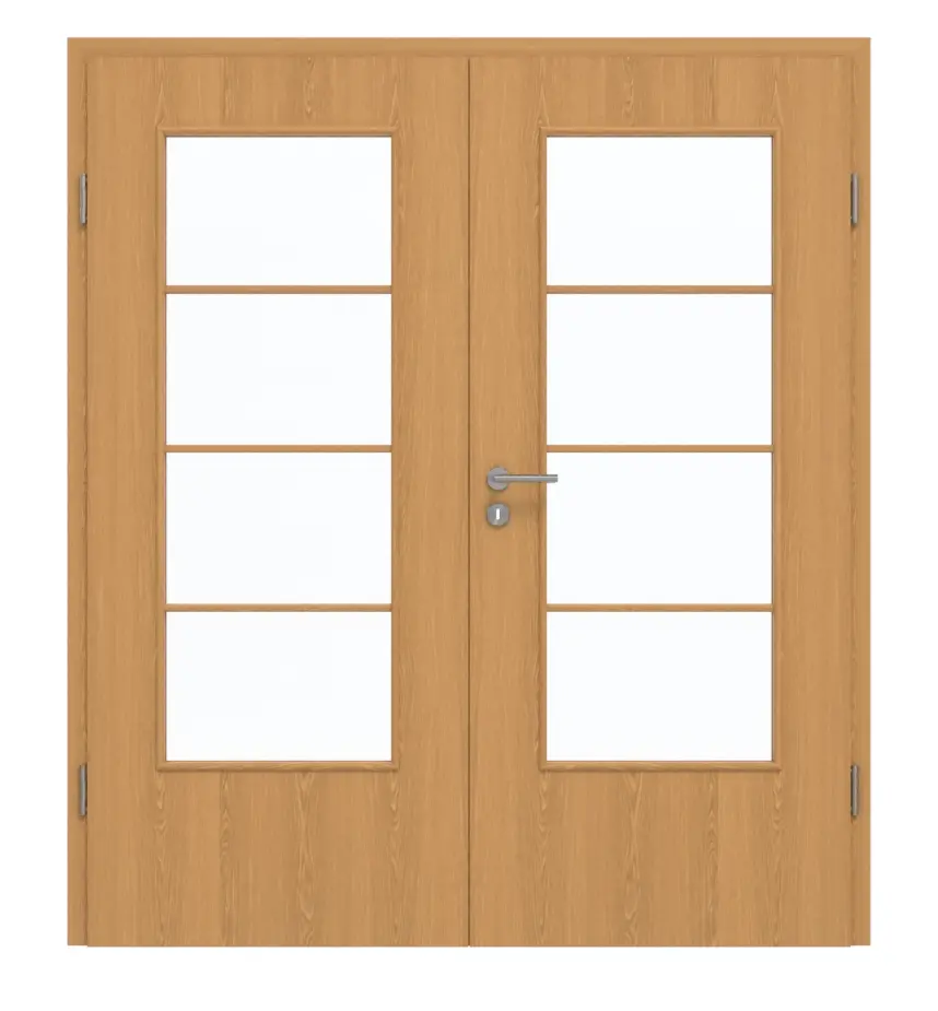 GARANT Drzwi podwójne wraz z ościeżnicą Dąb Premium CePaL z przeszkleniem LA-DIN szprosy SP10
