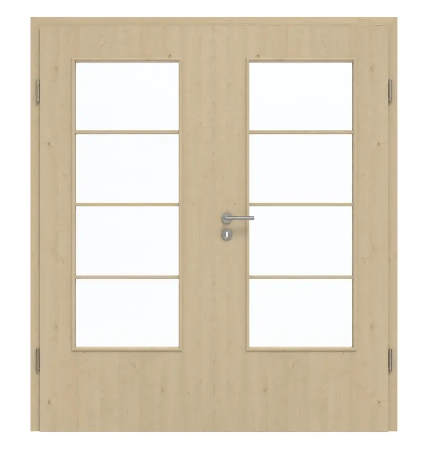 GARANT drzwi dwuskrzydłowe z ościeżnicą Natura Ahorn CePaL z przeszkleniem LA-DIN szpros SP10