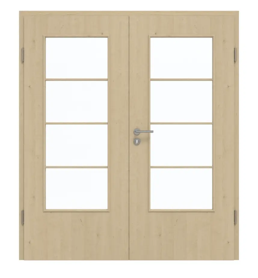 GARANT Drzwi podwójne wraz z ościeżnicą Natura klon GCK08 z przeszkleniem LA-DIN szprosy SP10