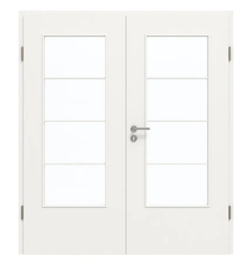 GARANT Drzwi podwójne z ościeżnicą lakier białym 9016 CePaL z przeszkleniem LA-DIN szpros SP10