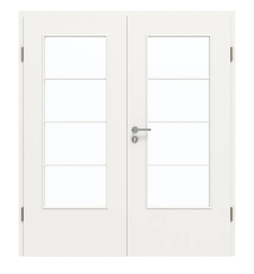 GARANT Drzwi podwójne wraz z ościeżnicą Biały lakier 9016 z przeszkleniem LA-DIN szpros SP10