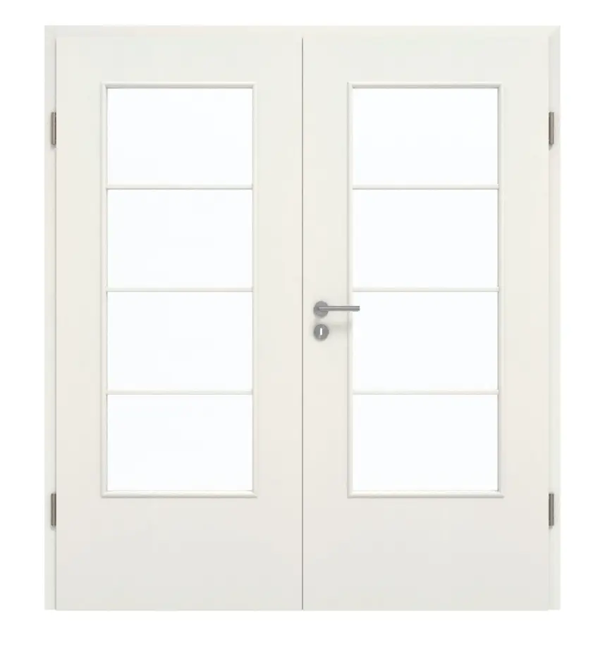 GARANT drzwi dwuskrzydłowe z ościeżnicą biel ze strukturą Premium GCK08 z przeszkleniem LA-DIN szpros SP10