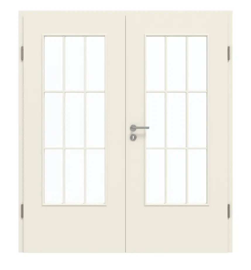 GARANT drzwi dwuskrzydłowe wraz z ościeżnicą 0140-60 Dawn Resopal z przeszkleniem LA-DIN Sprosse SP2
