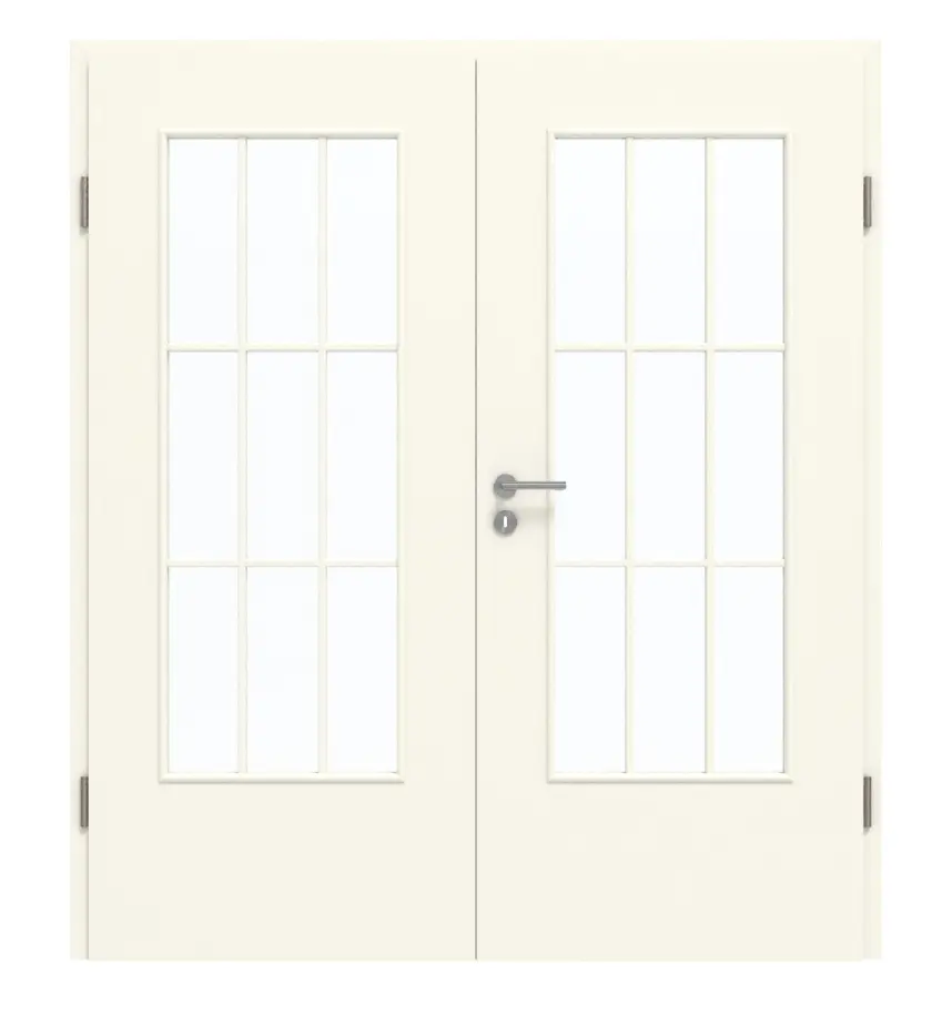 GARANT drzwi dwuskrzydłowe wraz z ościeżnicą 9417-60 Snow White CePaL z przeszkleniem LA-DIN Sprosse SP2