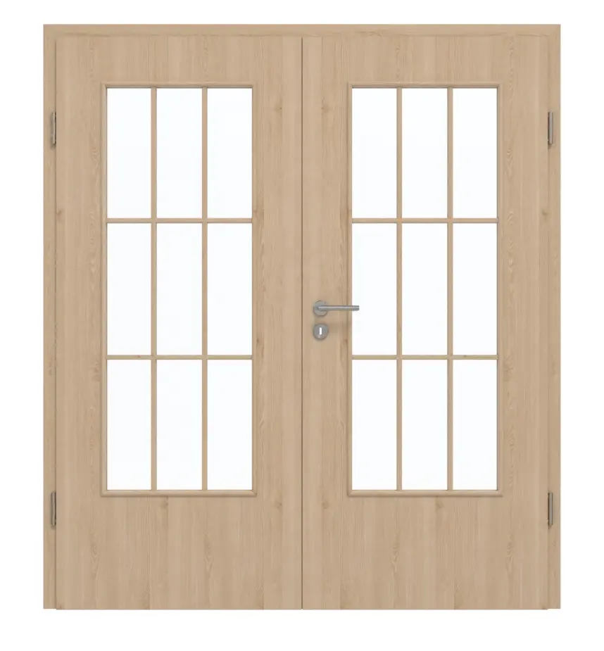 GARANT drzwi dwuskrzydłowe wraz z ościeżnicą Authentic Achat CePaL z przeszkleniem LA-DIN Sprosse SP2