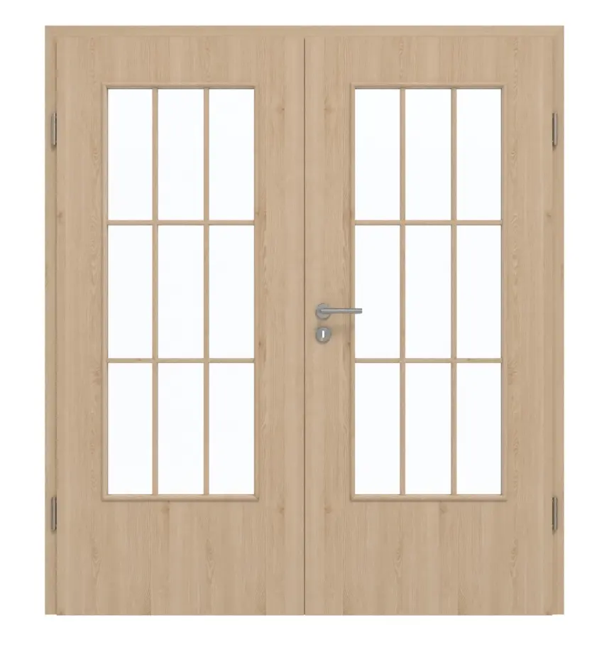 GARANT drzwi dwuskrzydłowe wraz z ościeżnicą Authentic Achat GCK08 z przeszkleniem LA-DIN Sprosse SP2