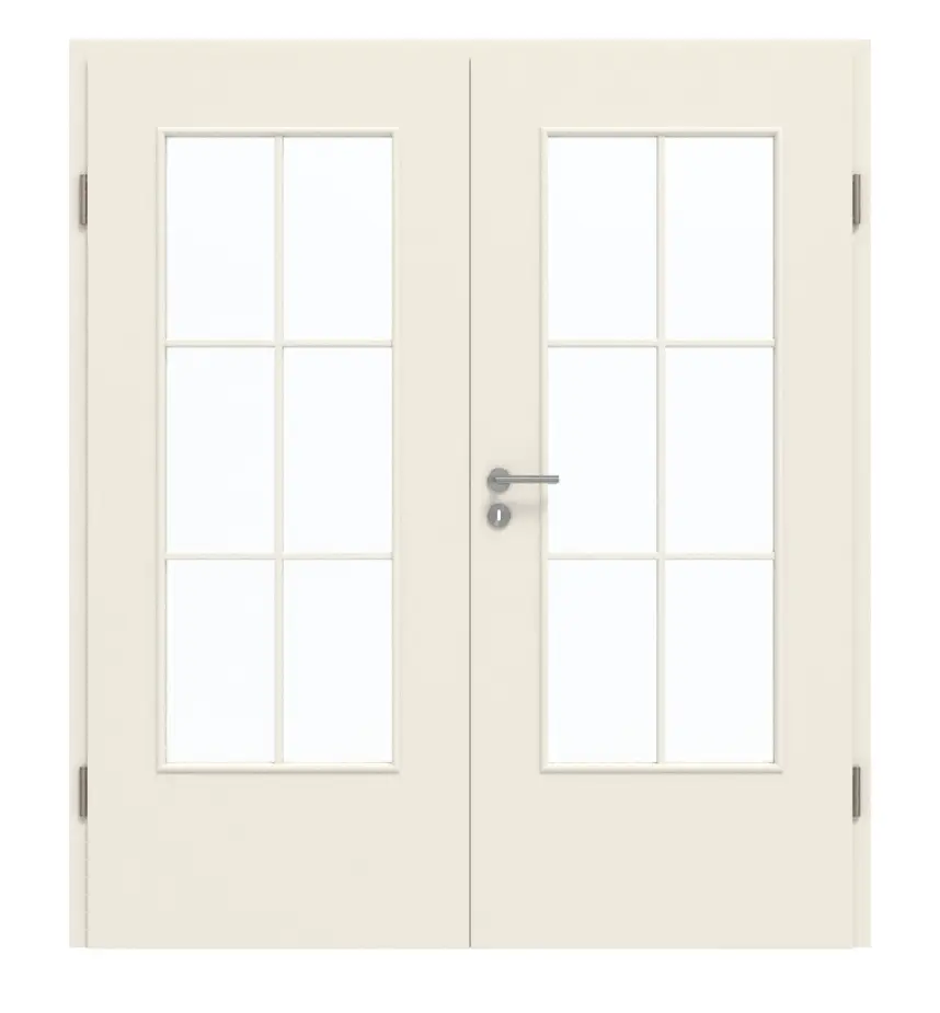 GARANT drzwi dwuskrzydłowe wraz z ościeżnicą 0140-60 Dawn Resopal z przeszkleniem LA-DIN Sprosse SP4