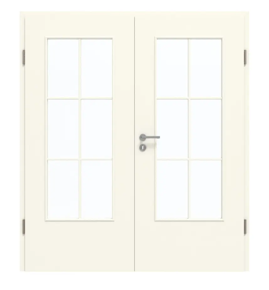GARANT drzwi dwuskrzydłowe wraz z ościeżnicą 9417-60 Snow White CePaL z przeszkleniem LA-DIN Sprosse SP4