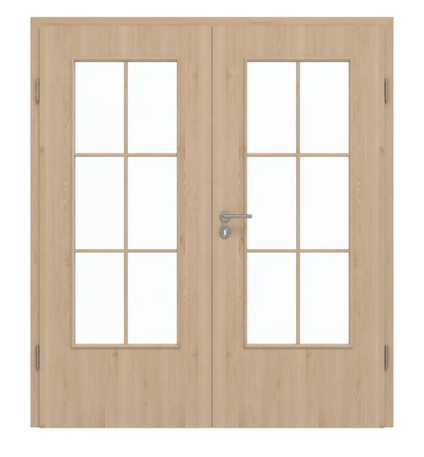 GARANT drzwi dwuskrzydłowe wraz z ościeżnicą Authentic Achat CePaL z przeszkleniem LA-DIN Sprosse SP4