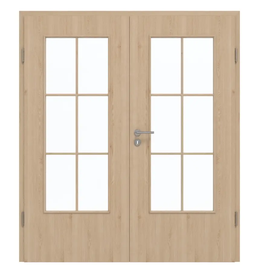 GARANT drzwi dwuskrzydłowe z ościeżnicą Authentic agat GCK08 z przeszkleniem LA-DIN szpros SP4