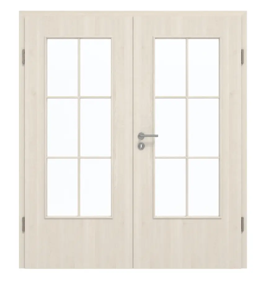 GARANT Drzwi podwójne wraz z ościeżnicą Authentic Perl CePaL z przeszkleniem LA-DIN szpros SP4