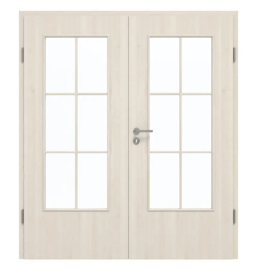 GARANT drzwi dwuskrzydłowe z ościeżnicą Authentic Perl GCK08 z przeszkleniem LA-DIN szpros SP4