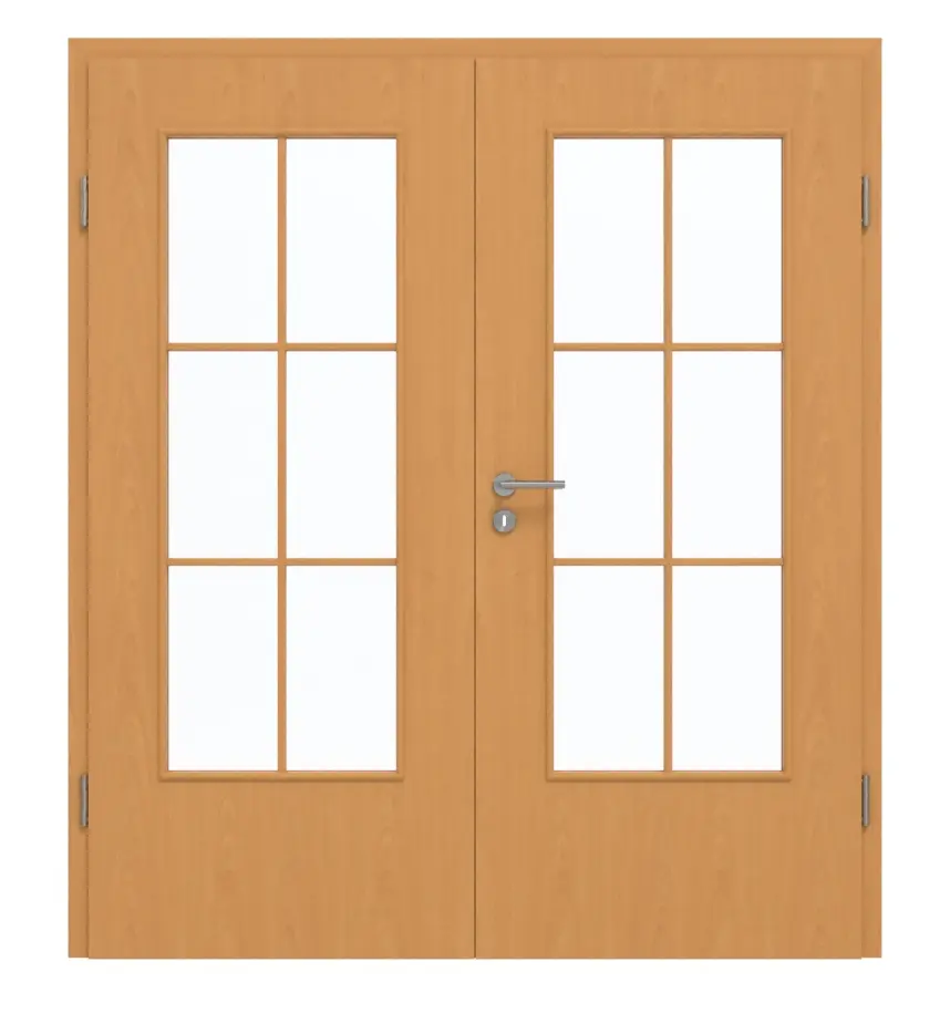 GARANT Drzwi podwójne wraz z ościeżnicą buk ekskluzywny CePaL z przeszkleniem LA-DIN szpros SP4