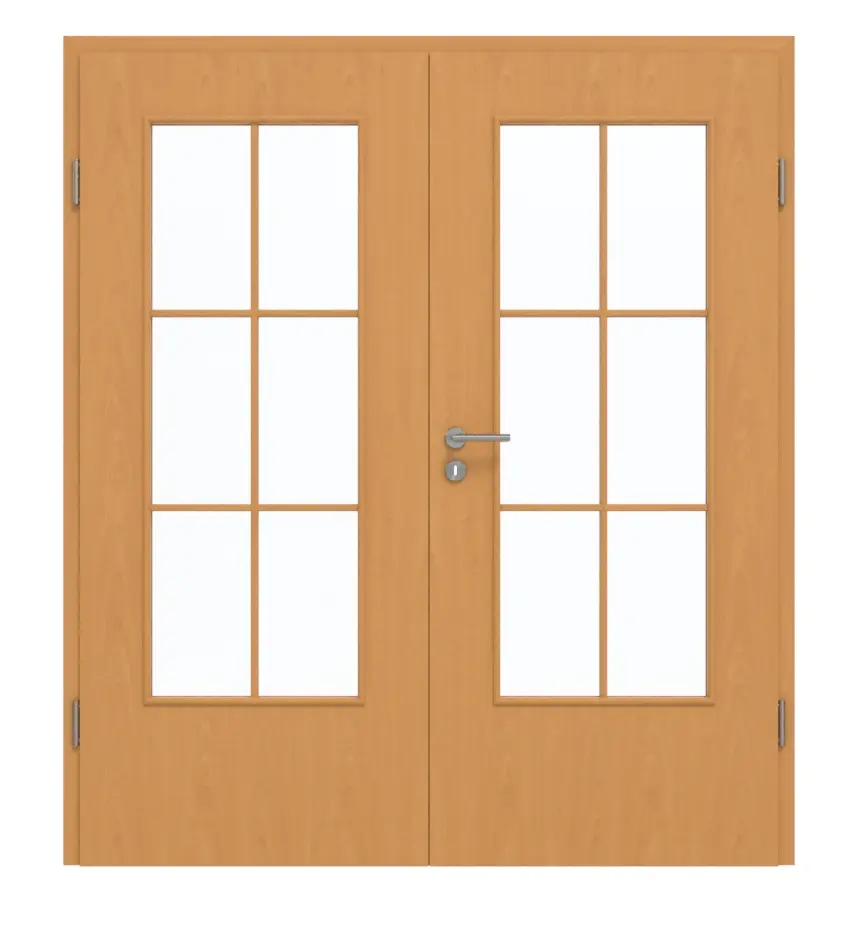 GARANT Drzwi podwójne z ościeżnicą buk ekskluzywny GCK08 z przeszkleniem LA-DIN szpros SP4