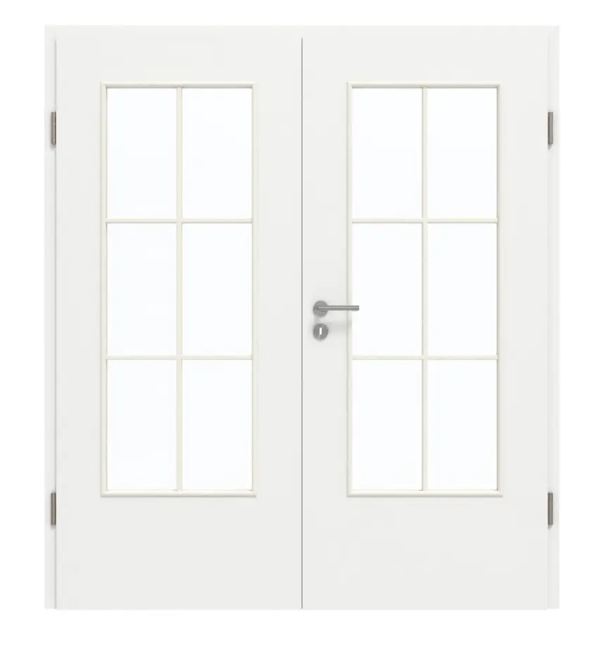 GARANT drzwi dwuskrzydłowe z ościeżnicą D354-60 Designer White Resopal z przeszkleniem LA-DIN szpros SP4
