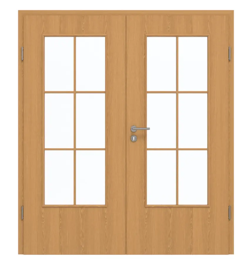 GARANT Drzwi podwójne wraz z ościeżnicą Dąb Premium CePaL z przeszkleniem LA-DIN szpros SP4