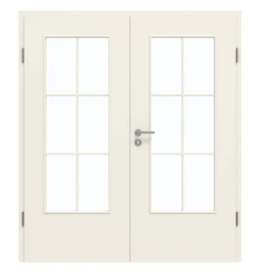 GARANT Drzwi podwójne inkl. ościeżnica Biały lakier 9010 CePaL z przeszkleniem LA-DIN szpros SP4
