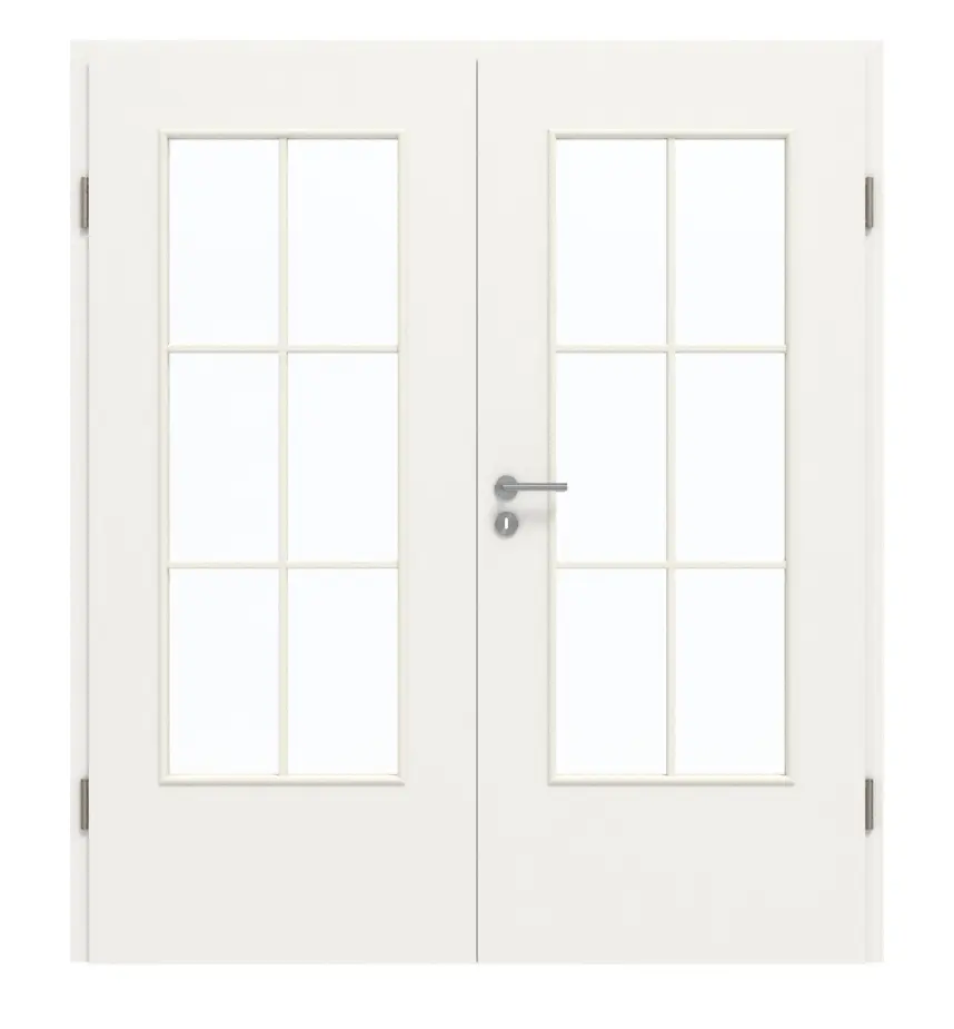 DRZWI PODWÓJNE GARANT z ościeżnicą białą lakierowaną 9016 GHK08 z przeszkleniem LA-DIN Słup SP4