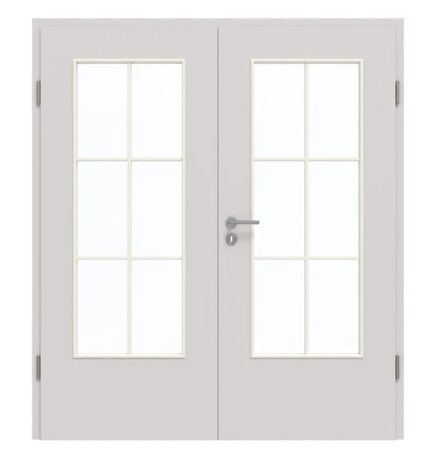 GARANT Drzwi podwójne wraz z ościeżnicą U12188SD Jasnoszary GHK08 z przeszkleniem LA-DIN Sztacheta SP4