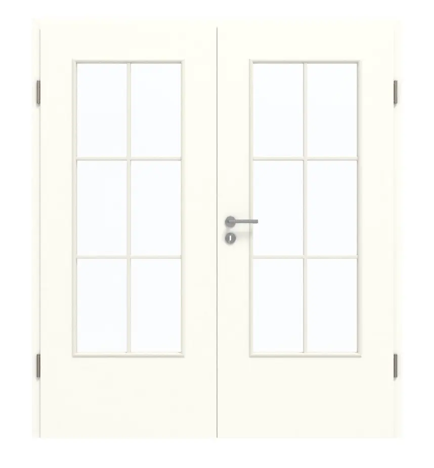 GARANT drzwi dwuskrzydłowe z ościeżnicą W1000ST9 Premium biały GHK08 z przeszkleniem LA-DIN i szczebliną SP4