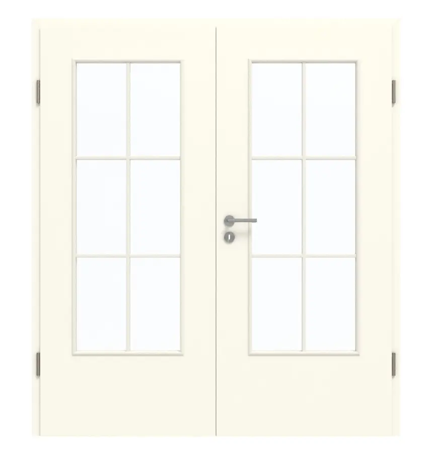 GARANT Drzwi podwójne wraz z ościeżnicą W980ST15 Platynowy biały GHK08 z przeszkleniem LA-DIN Słupek SP4