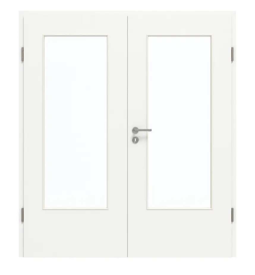 GARANT Drzwi dwuskrzydłowe wraz z ościeżnicą U11209SD szarotka alpejska GHK08 z przeszkleniem LA-DIN