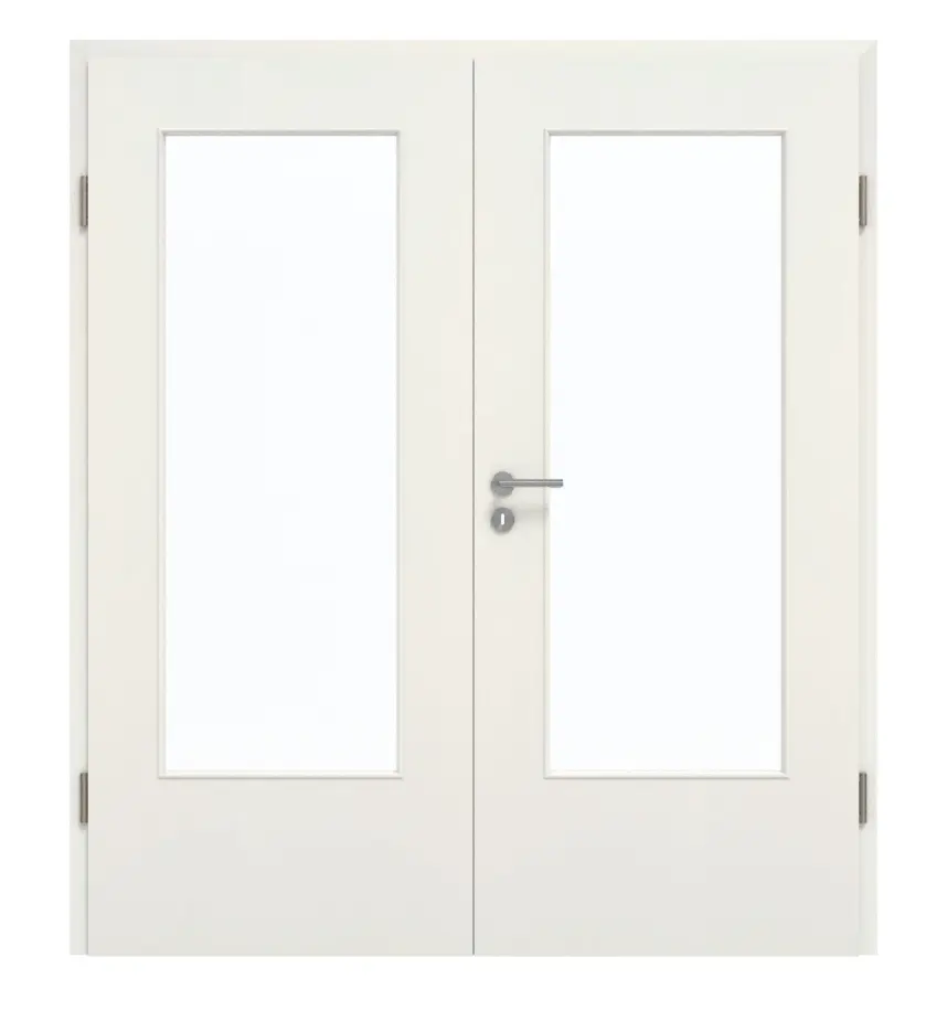 GARANT drzwi dwuskrzydłowe z ościeżnicą biel ze strukturą Premium GCK08 z przeszkleniem LA-DIN