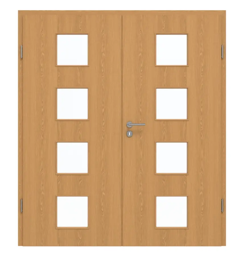 GARANT drzwi dwuskrzydłowe z ościeżnicą dąb Premium GCK08 z przeszkleniem LA-10