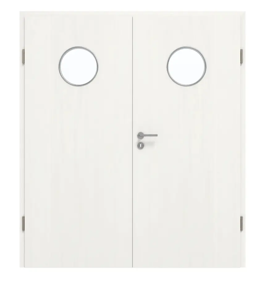 GARANT drzwi dwuskrzydłowe z ościeżnicą Authentic Bianco GCK08 z przeszkleniem LA-12