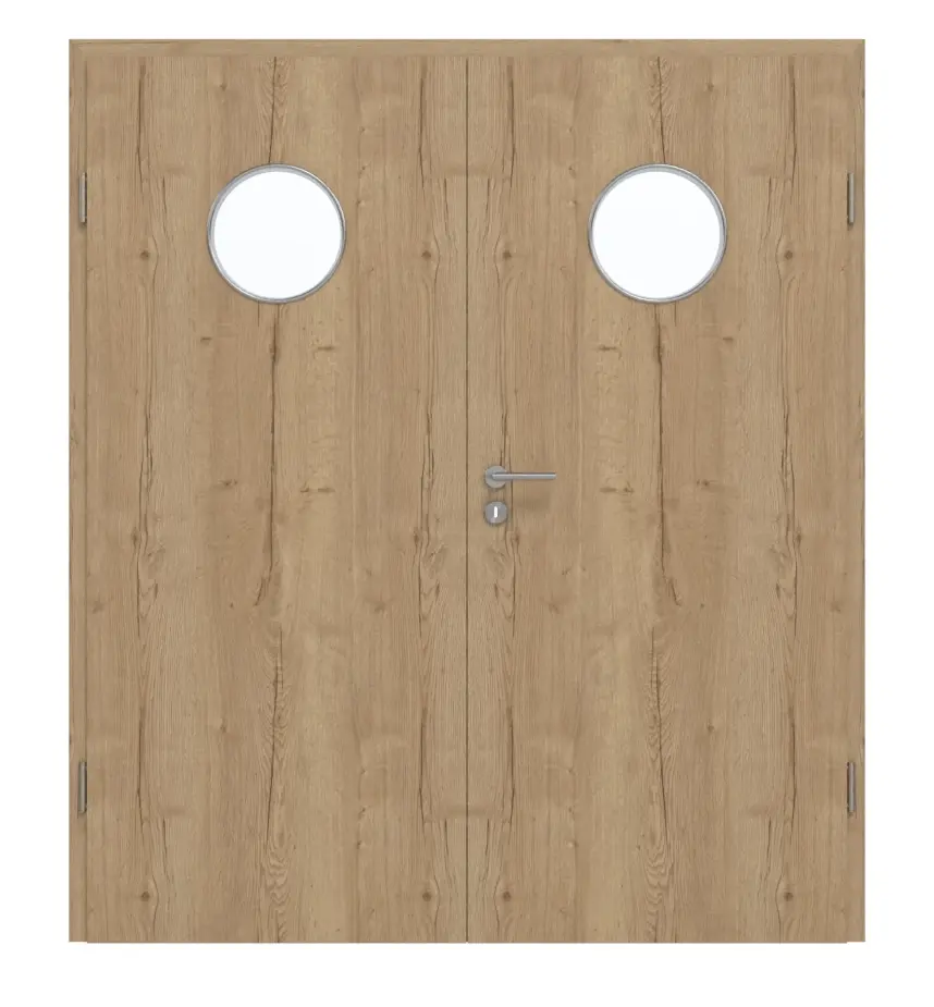 GARANT drzwi dwuskrzydłowe z ościeżnicą Authentic dąb szczelinowy GCK08 z przeszkleniem LA-12