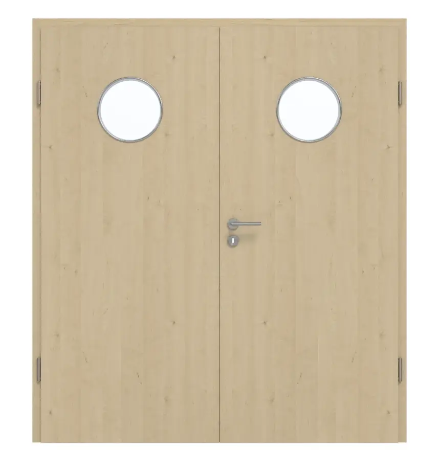 GARANT Drzwi dwuskrzydłowe wraz z ościeżnicą, naturalny klon GCK08 z przeszkleniem LA-12