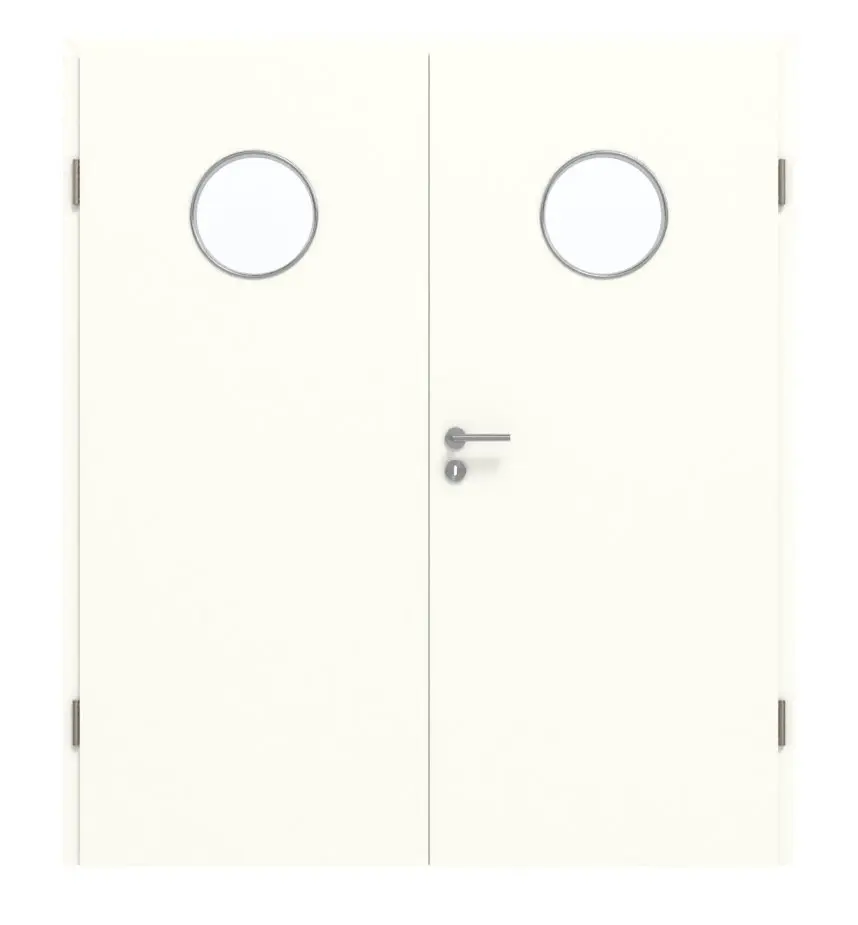 GARANT drzwi dwuskrzydłowe z ościeżnicą U11026SD biel kryształowa GHK08 z przeszkleniem LA-12