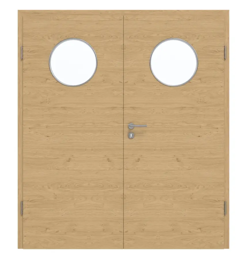 GARANT Drzwi dwuskrzydłowe z ościeżnicą, authentic dąb sękaty, układ poprzeczny, CePaL, z przeszkleniem LA-13