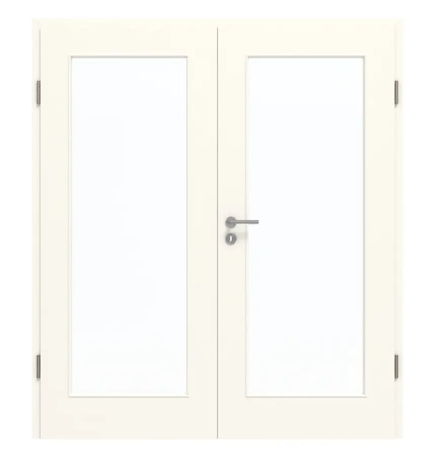 GARANT drzwi dwuskrzydłowe wraz z ościeżnicą 0105-60 Pearl White CePaL z przeszkleniem LA-2